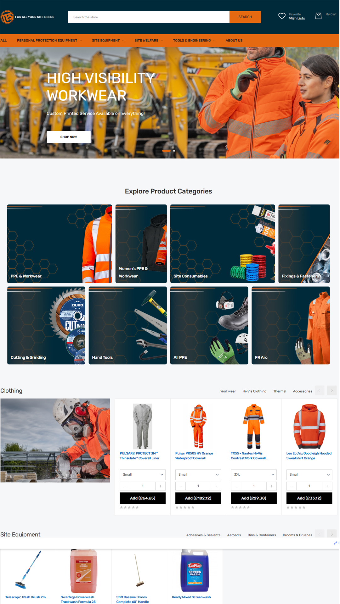 Preview of the TES B2B ordering portal